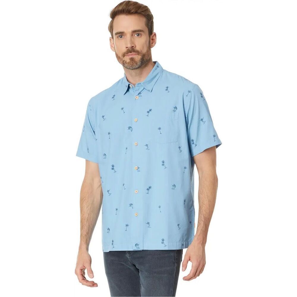 Craft & Flow Palms Short Sleeve Button Down Sz Xl… - image 1